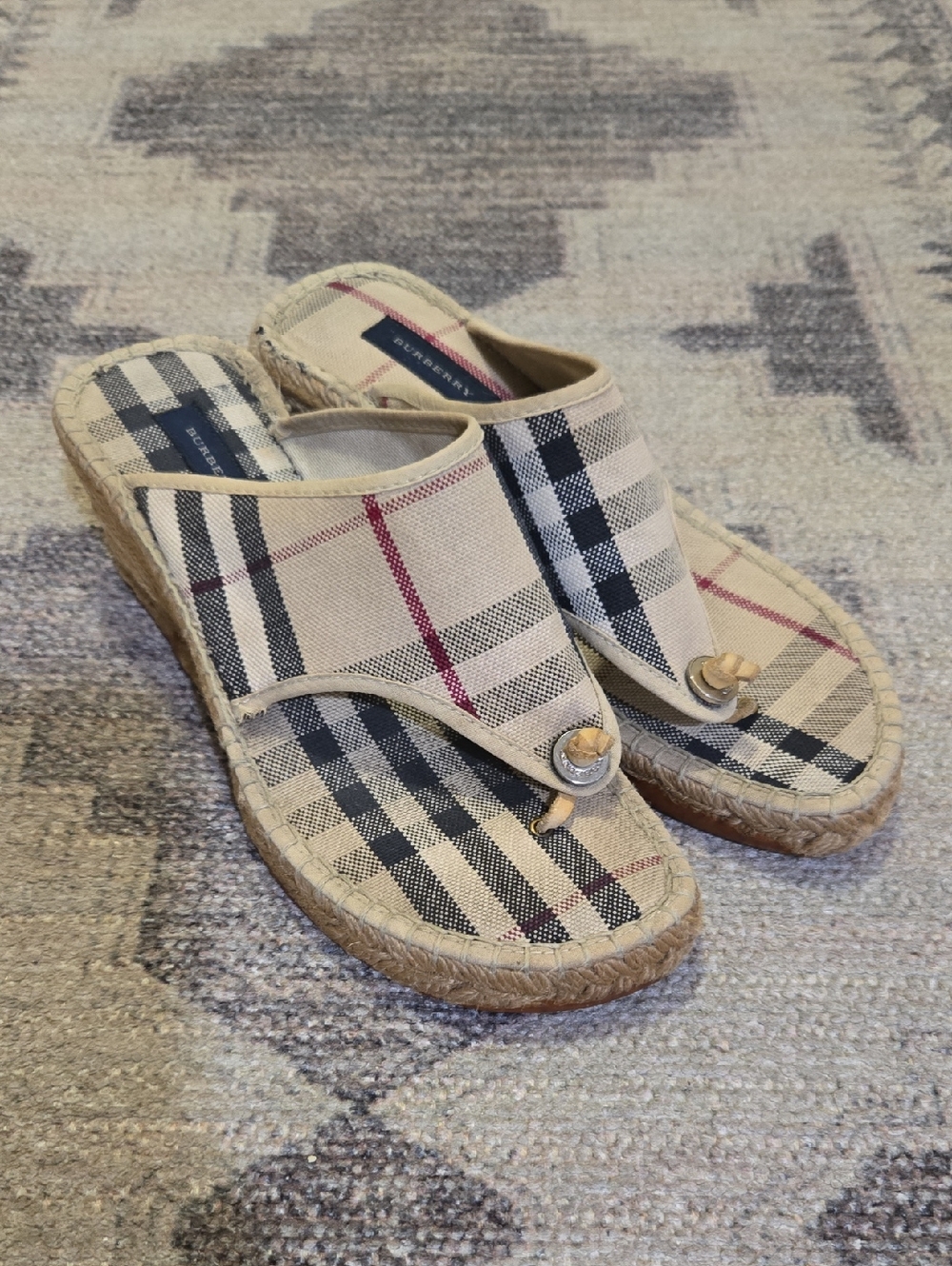 Burberry Vintage Spadrille Sandals Beige